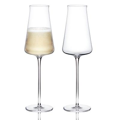 China New Italian Style Swollen Lead Free Classic/Postmodern Champagne Glass Unique Tulip Shaped Crystal Mouth for sale