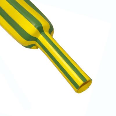 China LOW VOLTAGE Hampool Insulated RoHS Yellow Green Tubing Heat Shrink Thin Wall Insulation Heat Shrink Tube for sale