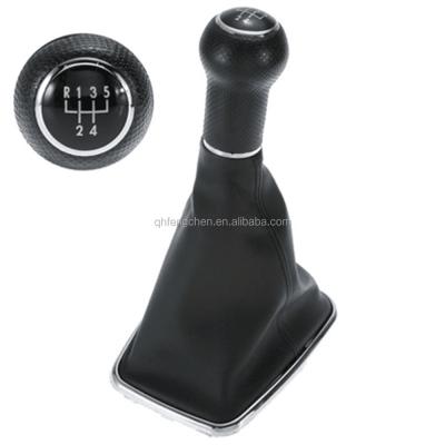 China Black PU Leather 5-Speed ​​Gear Shift Knob Plastic Boot Cover Sheath For VW Mk4 Golf GTI R32 Jetta 05 Bora 1999-2004 for sale