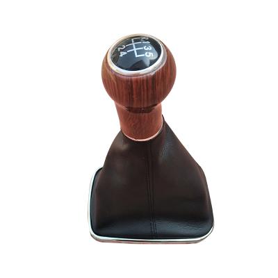 China FENGCHEN Leather and Plastic Wood Knob Shift Knob Leather Cover For VW GOLF4 BORA JETTA 98-04 for sale