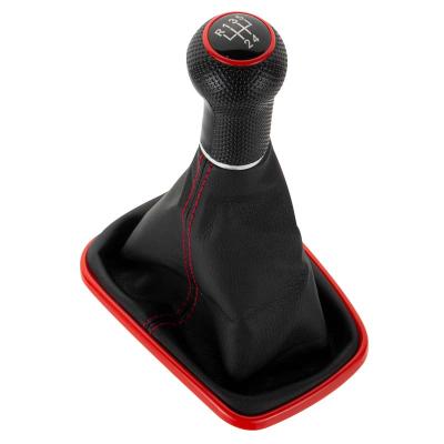 China Red Leather+plastic stitch shift knob sheath boot for vw golf4 bora 98-04 for sale