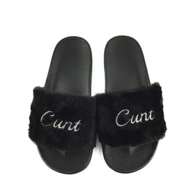 China Women Faux Fur Anti-Slippery Sandals, Furry Sandals Women, Custom Made Women Fur Slipper Slides Fur Sandals for sale