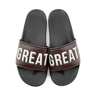 China Wholesale Greatshoe Logo Anti-slippery Outdoor Custom Sandals, Lightweight Flat Slippers For Men With Logo for sale