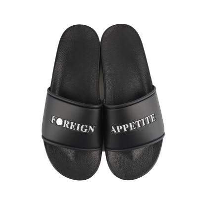 China Custom Slippers Greatshoe Black Fashion Simple Wholesale Anti-slippery Sandals Outdoor Home Men's Slippers for sale