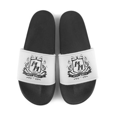 China Greatshoe Anti-slippery White PVC Slide Sandal,Simple Slide Sandal Slipper Men,Custom Brand White Slide Sandal for sale