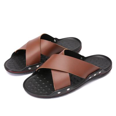 China 2021 New Trend Fashion Sandals Anti Slip Waterproof Solid Men Inspired Soft Slides Sandals Summer Slipper Beach Custom Logo for sale