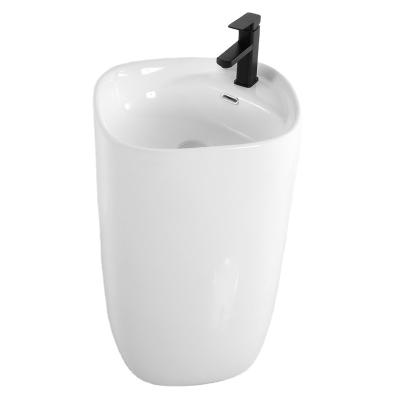 China Good Quality Modern Various Features Stand Up Wash Bathroom Ceramic Pedestal Basin for sale