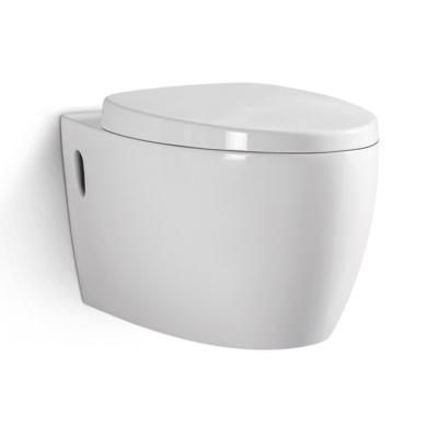 China Top-pressing Rimless Two-end Type Ceramic Toilet Hung Wall Mounted Automatic Operation China for sale