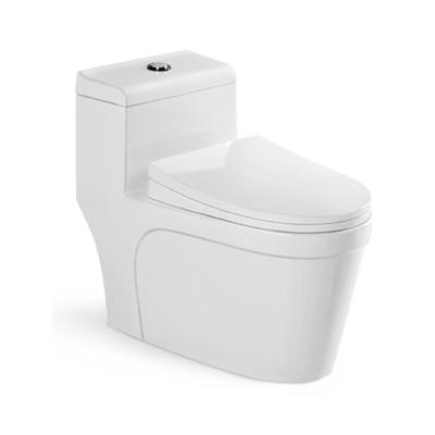 China Ceramic Double-Flow Strap Siphonic Irregularity Bathroom One-Piece Clean Toilet for sale