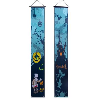 China Healthcare Institutes New design 100% polyester Ghost Festival door couplet flag Halloween Door Couplet for Decoration for sale