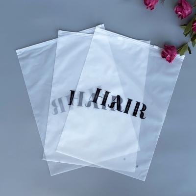 China shoes & Clothing Clothes Tote Bag Customized Zipper Bag Customized Logo Frosted Clear Plastic Storage Thickened Bag Self Seal for sale