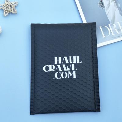 China shoes & Custom Apparel Matte Black Aluminum Foil Metallic Self Sealing Bubble Shipping Low Moq Mailers Shipping Bags With Logo Printing for sale