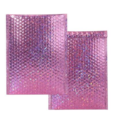 China shoes & holographic apparel foil bubble mailer makeup gift bags charm colorful packaging bubble mailer padded mailing mailing envelope for sale