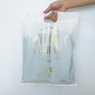 China Recyclable Custom White Reusable White Jewelry Cosmetics Cosmetics Wedding Packaging Shopping Bag Logo Gift Bag Poly Die Cut Plastic Pouches for sale