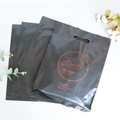 China Custom logo recyclable hot sale plastic size with handle printed die cut shopping bags /carrier bags /merchandise bag for shop for sale