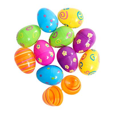 China Colorful Hot Selling Bright Printed Beautiful Artificial Openable Plastic Easter Eggs for sale