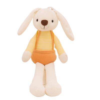 China Plush Anime Animal Rests Free Sample Cpsia Stuffed Pacifier Keychain Hanging Custom Blue Clothing Rabbit Plush Baby Musical Toy for sale