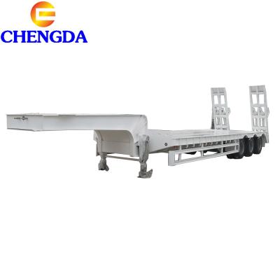 China Low Truck Trailer 3 Axles Flat Bed Semi Truck Trailer For Tractor With Low Price for sale