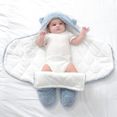 China Baby Blanket Wrap Newborn Sleep Sack Baby Sleep Sack Soft Infant Bear Shaped Plush Sleeping Bag Stroller Wrap Baby Products for sale