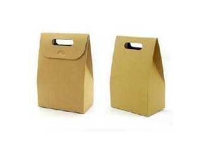 China Custom logo Printed Brown Kraft Paper Bag With Handle CMYK or Pantone for sale