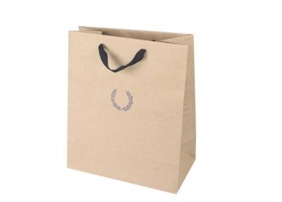 China Recyclable Brown Paper Bags With Handles / Offset Printing Kraft Paper Bags for sale