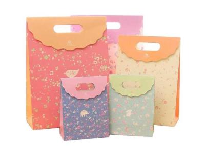 China Recycled Color Handmade Paper Bags / Custom Printed Gift Bags for sale