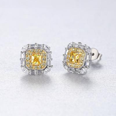 China Japanese and Korean simple style Gem Earrings 925 Silverear Gold Stud yanhui advanced INS fashion OL Silverear FASHIONABLE for sale