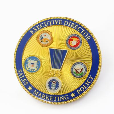 China Wholesale Custom Logo Soft Enamel Gold Singapore Printing Europe Army Challenge Coins Military for sale