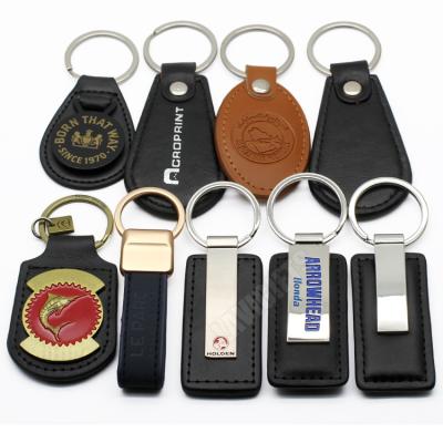 China Promotion gift custom leather keychain, handmade leather keychain, key chain leather for sale