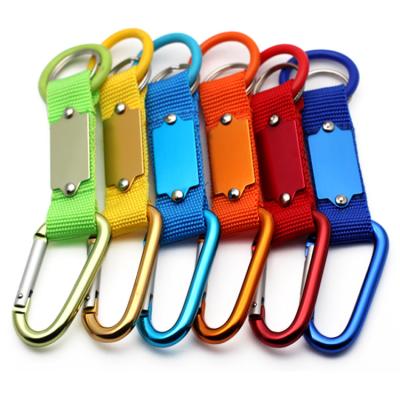 China Eco-friendly Custom Cheap Aluminum Key Chain Snap Hook Carabiner Key Chain Multi Tool With Lanyard for sale