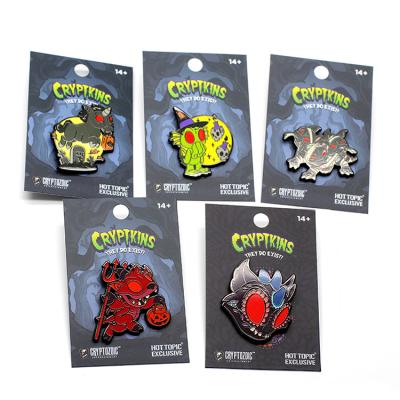 China Europe Enamel Pins Factory Custom Enamel Skull Zombie Ghost Halloween Pin Badge Lapel Pin for sale