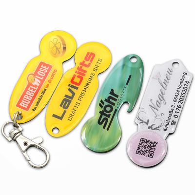 China Zinc Alloy Custom Printing Logo Keychain Metal Trolley Coin Sublimation Trolley Key Chain Coin etc. for sale