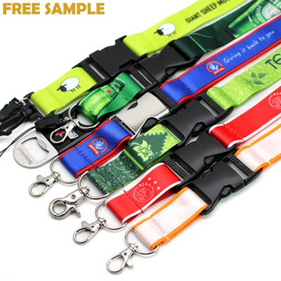 China Durable No Order Manufacturer Cheap Personalized Neck Min Tool Printing Custom Logo Polyester Sublimation Lanyards for sale