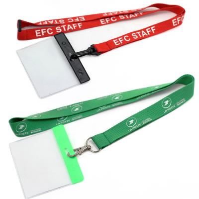 China Free Sample Durable Custom Make Your Own Logo Printing Primary School Neck Strap Lanyard With Id Card Holder for sale