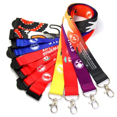 China Wholesale Durable No Min Order Sublimation Print Custom Single Sided School Lanyard for sale