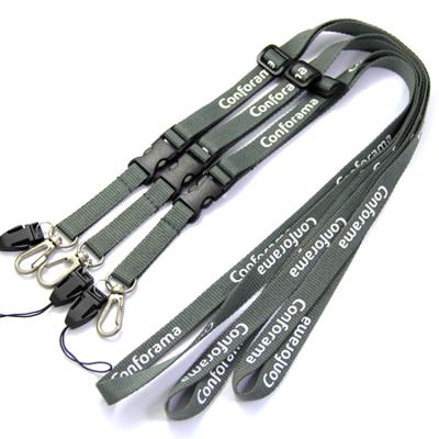 China Durable Wholesale Cheap Polyester Silk Screen Printed Logo Lanyard With Cell Phone Strap Custom Made for sale