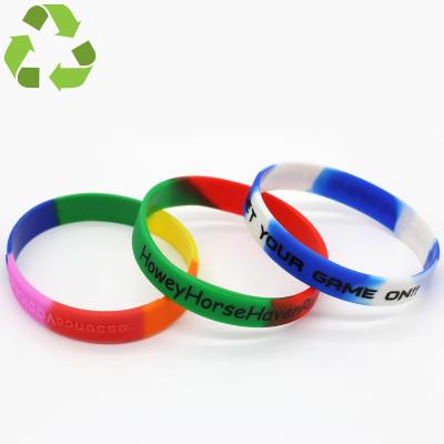 China Custom Made Environmental Friendly Silicone Trendy Wristbands No Minimum for sale