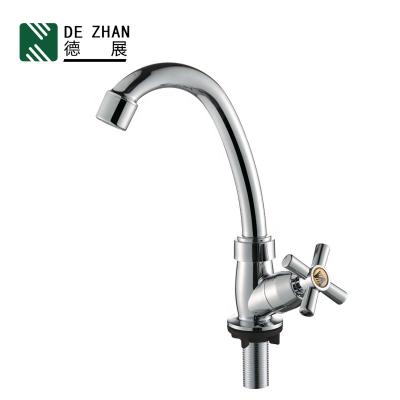 China Contemporary Wholesale High Quality Single Handle Chrome Water Tap Plastic Single Cold Kitchen Sink Faucet for sale