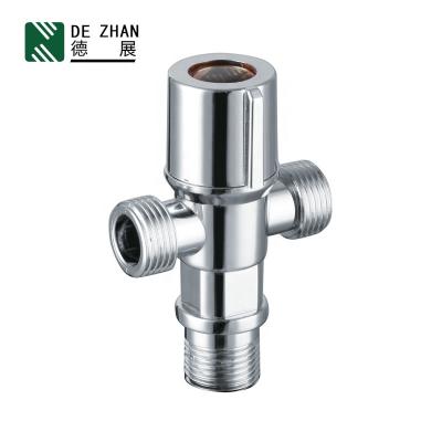 China General Popular 1/2 ABS Chrome Plastic Toilet Angle Three Way Stop Valve for sale