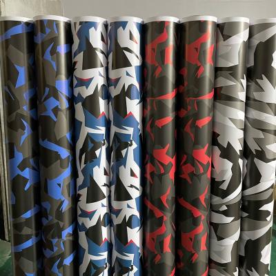 China 1.52*30m Scratch Resistant Camouflage Vinyl Wrap OEM Odm Customized Bomb Vinyl Automotive Carbon Fiber Sticker Roll for sale