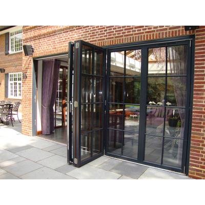 China Soundproof; aluminum windows and security entrance residential aluminum folding patio doors for sale