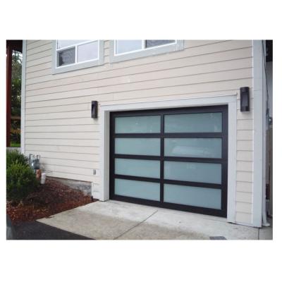 China Eco - Friendly Automatic Garage Door With Tempered Glass Aluminum Grille Garage Door for sale