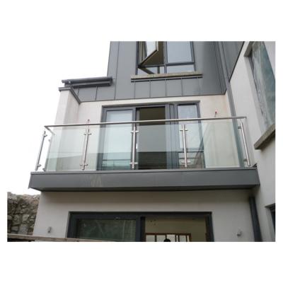 China Safety Tops Manufacturer Balustrade Handrails Aluminum Shoe Railing Frameless Glass Staircase for sale