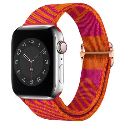 China 2022 Adjustable Colorful Nylon Weave Strap Braided Strap For Apple iWatch Series 7 Se Milanese Strap 6 5 4 3 for sale