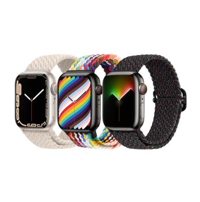 China Adjustable Nylon Weave Watch Band Nylon Braided Strap For Apple Watch Series 7 Se Milanese Watch Band 6 5 4 3 for sale