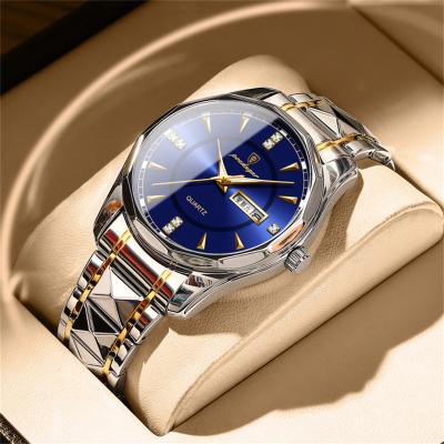 China New Non-automatic Automatic Date Classic Green Dial Luxury Men Watches Waterproof Stainless Steel Quartz Watch JX-980 for sale