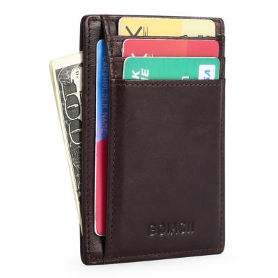 China None Front Pocket Minimalist Leather Slim Men's Wallet RFID Blocking Medium Size for sale