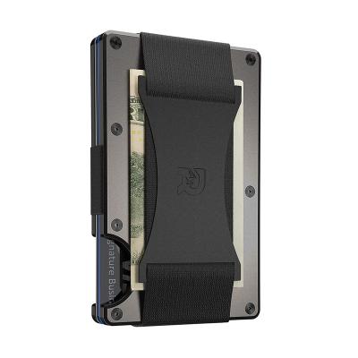 China No Clip Carbon Fiber Metal RFID Wallet Protecting Minimalist Men's Aluminum Alloy Credit Card Diary Wallet Card Case for sale