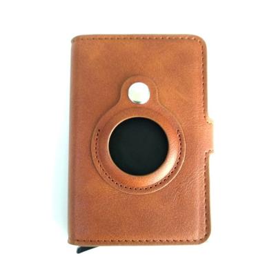 China 2021 Fashion High Quality Genuine Leather Airtags Protected Cover Holder RFID Blocking Multifunctional Wallet for sale