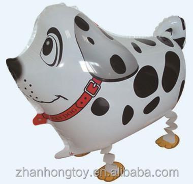 China walking pet balloon spotty dog Gift Toy, Inflatable Helium Foil Mylar Balloon toy for kids and funny decoration for sale